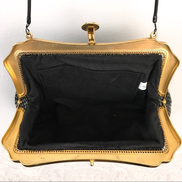 Vintage 90’s black chainmail purse metal frame - Picture 7 of 10